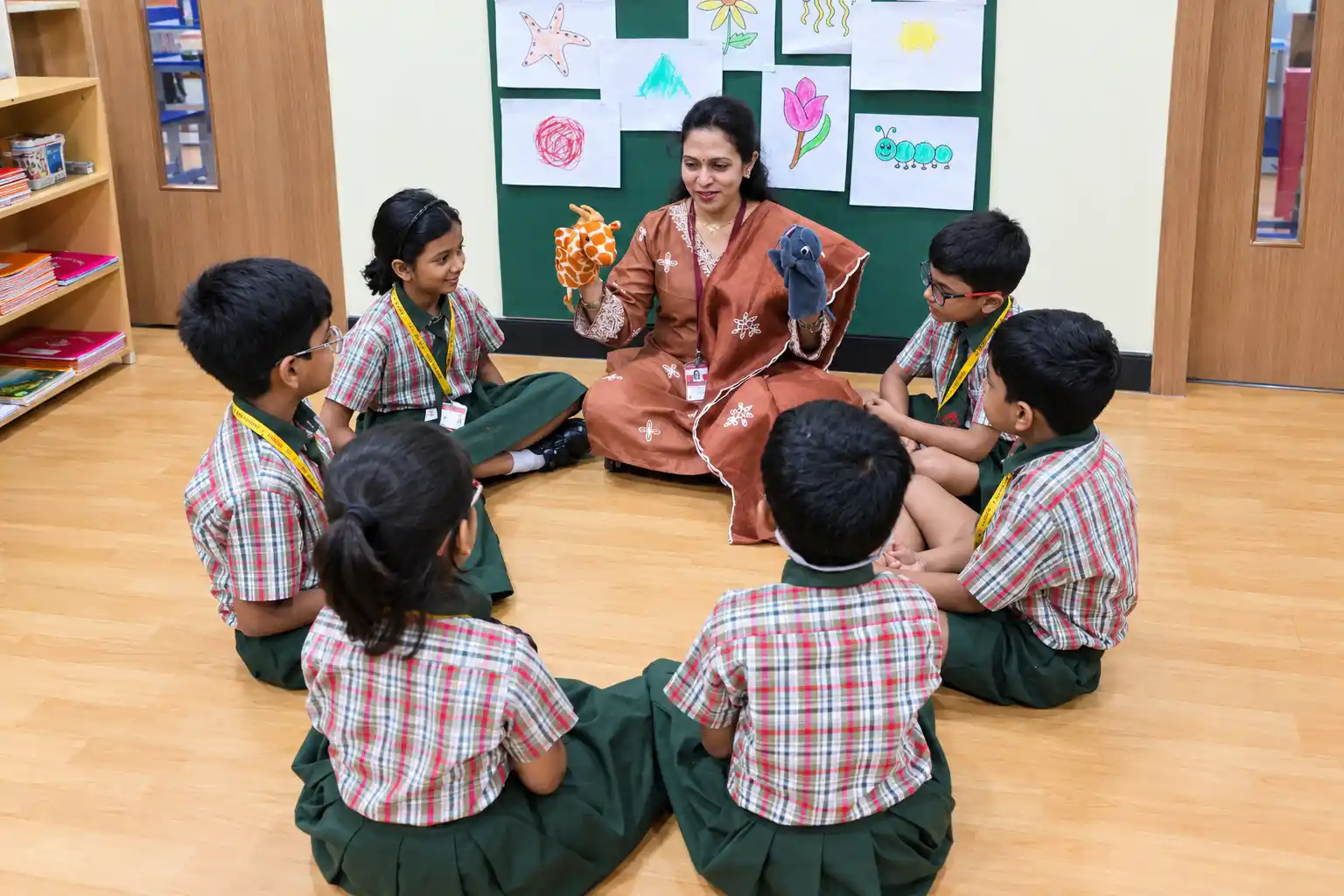 Students engaged in classroom activities at B.D. Memorial Jr. School